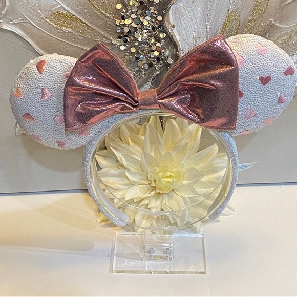 Disney Ears Headband Minnie White and Pink Hearts Valentines main image 4